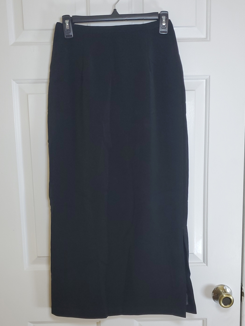 Briggs Vintage Women's Plain Black High Waisted Career Maxi Business Skirt 6